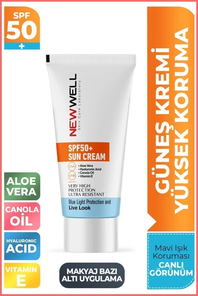 New Well Güneş Kremi Yüksek Koruma Spf 50+ Aloe Vera