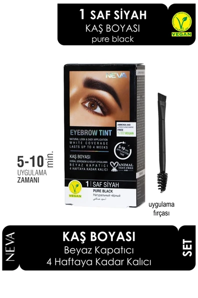 Neva Eyebrow Tınt Kaş Boyası 15ml (vegan) 1 Saf Siyah