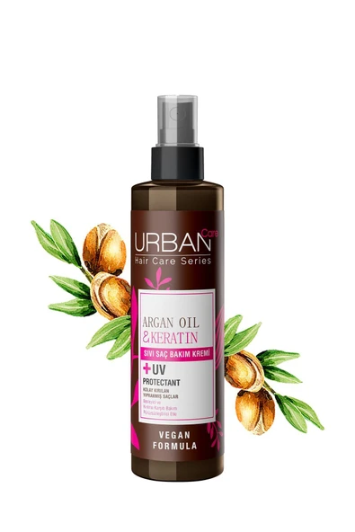 Urban Care Argan Yağı Kolay Kırılan Yıpranmış Saçlara Özel Sıvı Saç Bakım Kremi-vegan-200 ml - Resim 3