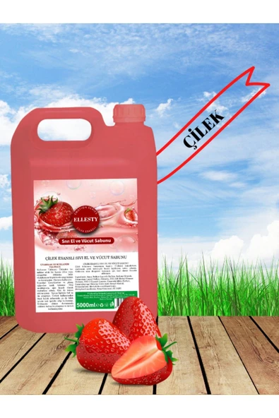 ELLESTY Duş Jeli Çilek 5 Litre - Resim 3