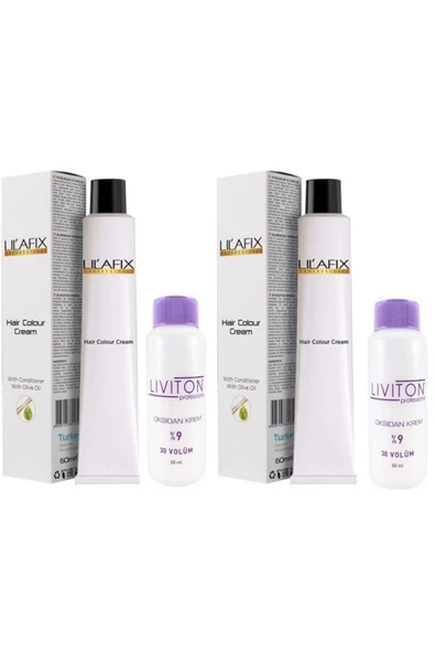 Lilafix 7/0 Kumral Saç Boyası 60 Ml. ( 2 Adet ) Liviton 30 Volüm Oksidan 60 Ml. ( 2 Adet )