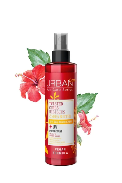 Urban Care Hibiscus & Shea Butter Kıvırcık ve Dalgalı Saçlara Özel Sıvı Saç Bakım Kremi-vegan-200ml - Resim 3