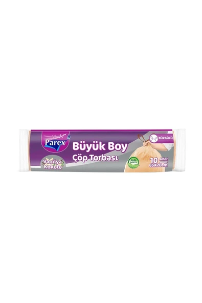 Parex Büzgülü Vanilya Kokulu 10 Adet Büyük Boy Çöp Torbası