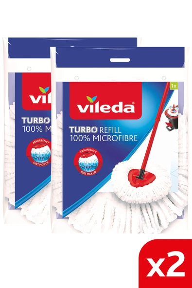 Vileda Turbo Üçgen Başlık Mikrofiber Yedek Paspas 2 Paket