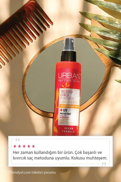 Urban Care Hibiscus & Shea Butter Kıvırcık ve Dalgalı Saçlara Özel Sıvı Saç Bakım Kremi-vegan-200ml - Resim 4