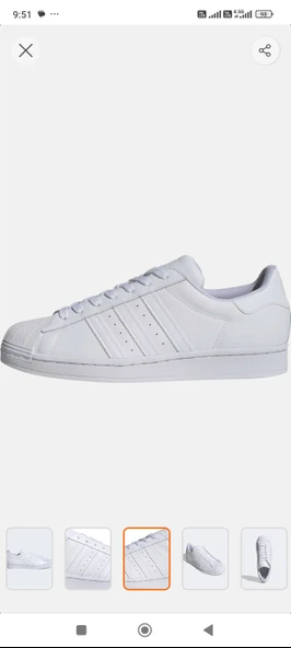 Adidas süperstar Beyaz unisex sneaker ayakkabı - 3