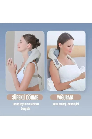 Auhma Titreşimli Isıtmalı Boyun Bel Bacak Masaj Aleti İnsan Eli Hissi AMG-13 - 6
