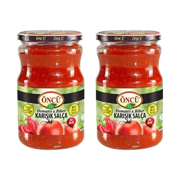 Öncü Domates&Biber Karışık Salça 700 gr Cam x 2 Adet