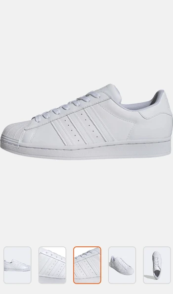 Adidas süperstar Beyaz unisex sneaker ayakkabı - 4