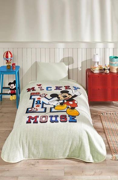 Özdilek Mickey Mouse College Disney Lisanslı Tek Kişilik Çocuk Battaniyesi 155X215