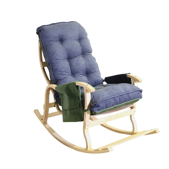 Reyo Home Indigo Yeşil Füme Sallanan Sandalye Dinlenme,emzirme,tv,okuma,koltuğu Berjer - Resim 3