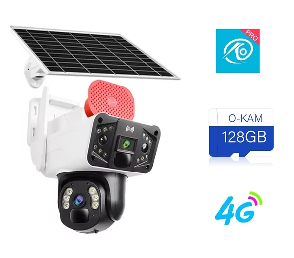128GB Güneş Enerjili 4G Dual Lens 6MP Sesli Görüşme Gece Görüş Akıllı Kamera O-Kam Pro Uygulama - 8
