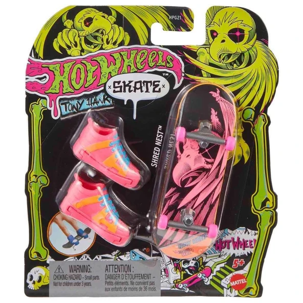 HPG21 Hot Wheels Skate Neon Temalı Parmak Kaykay ve Ayakkabı Paketleri - 6