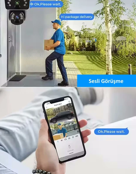 128GB Güneş Enerjili 4G Dual Lens 6MP Sesli Görüşme Gece Görüş Akıllı Kamera O-Kam Pro Uygulama - 3