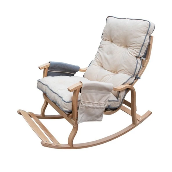 Reyo Home Indigo Gri Krem Sallanan Sandalye Dinlenme,emzirme,tv,okuma,koltuğu Berjer - Resim 5