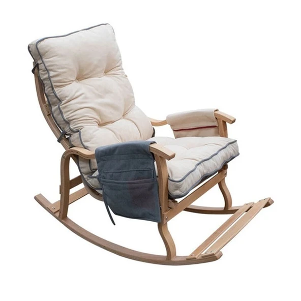 Reyo Home Indigo Gri Krem Sallanan Sandalye Dinlenme,emzirme,tv,okuma,koltuğu Berjer - 2
