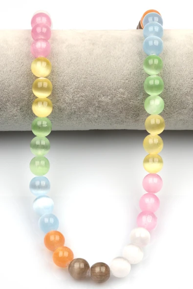 Renkli Selenit Doğaltaş Dizi 10 mm Küre Kesim - 2