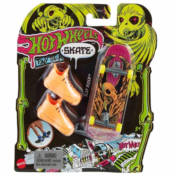 HPG21 Hot Wheels Skate Neon Temalı Parmak Kaykay ve Ayakkabı Paketleri - 3