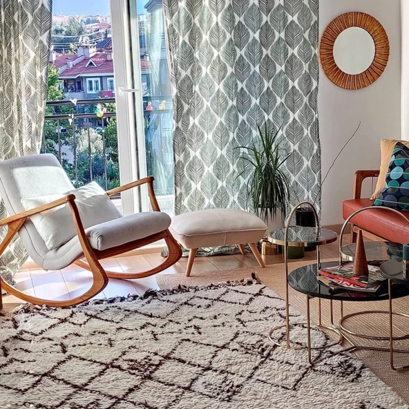 Reyo Sallanan Tv Koltuğu Sallanır Berjer, Sallanır Koltuk, Sallanan Sandalye Naturel/Krem - 3
