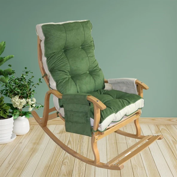 Reyo Home Asos Lüks Çift Minderli Sallanan Sandalye Tv Koltuğu - 7