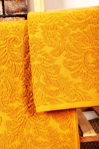 Mira Home 2 Parça Jakarlı Banyo Havlu Takımı Doku Desen - 8