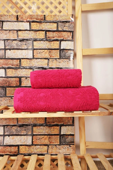 Mira Home 2 Parça Jakarlı Banyo Havlu Takımı Doku Desen - 9