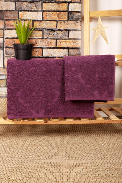 Mira Home 2 Parça Jakarlı Banyo Havlu Takımı Doku Desen - 3