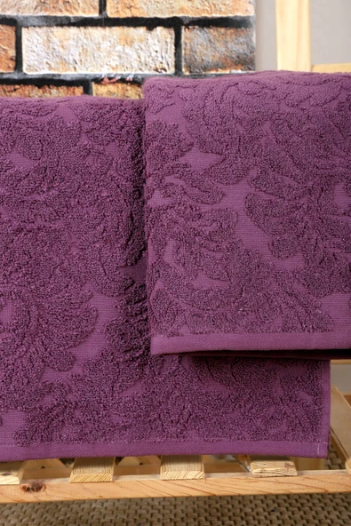 Mira Home 2 Parça Jakarlı Banyo Havlu Takımı Doku Desen - 4