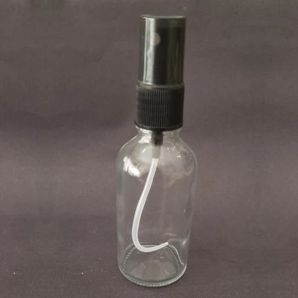30ml Şeffaf Cam Şişe, spreyli Şişe, 24 Adet, Ecza şişesi, Boş Cam şişe - 1