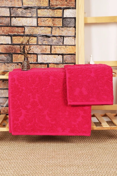 Mira Home 2 Parça Jakarlı Banyo Havlu Takımı Doku Desen - 11