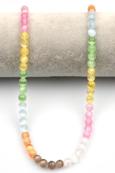 Renkli Selenit Doğal Taş Dizi 6 mm Küre Kesim - 2