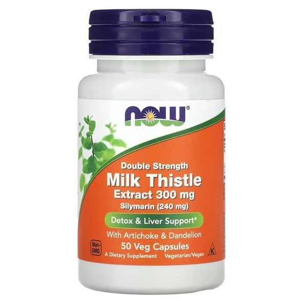 Now Milk Thistle 300 mg 50 Kapsül / Devedikeni, Karahindiba ve Enginar İçeren Takviye Edici Gıda