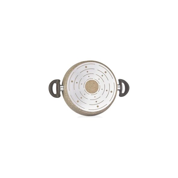 FALEZ CREAMY GRANİTEC 28 CM KISA GRANİT TENCERE KARNIYARIK - 6