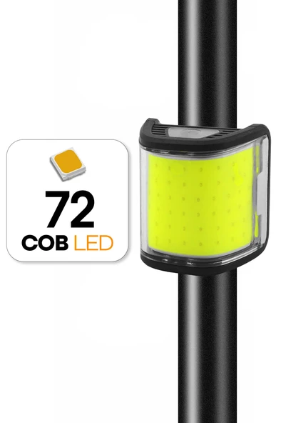 2 si 1 Arada 72LED Şarjlı Bisiklet Feneri Çakarlı Kafa Lambası Çift Özellikli Güçlü Işık 6 Mod 6053 - 5