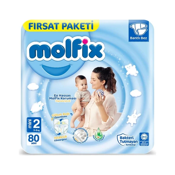 Molfix Bebek Bezi Fırsat Paketi 2 Beden 3-6 Kg 80 Adet ürün görseli 1