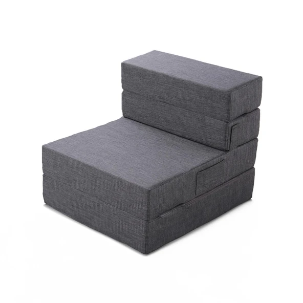 Valeria Katlanır Yatak Olabilen Koltuk Tek Kişilik Gri Tek - 3