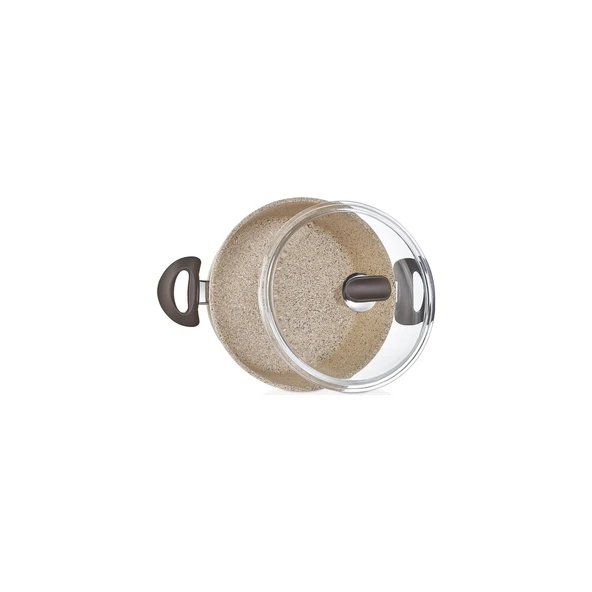 FALEZ CREAMY GRANİTEC 28 CM KISA GRANİT TENCERE KARNIYARIK - 3
