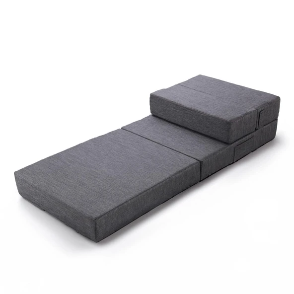 Valeria Katlanır Yatak Olabilen Koltuk Tek Kişilik Gri Tek - 4