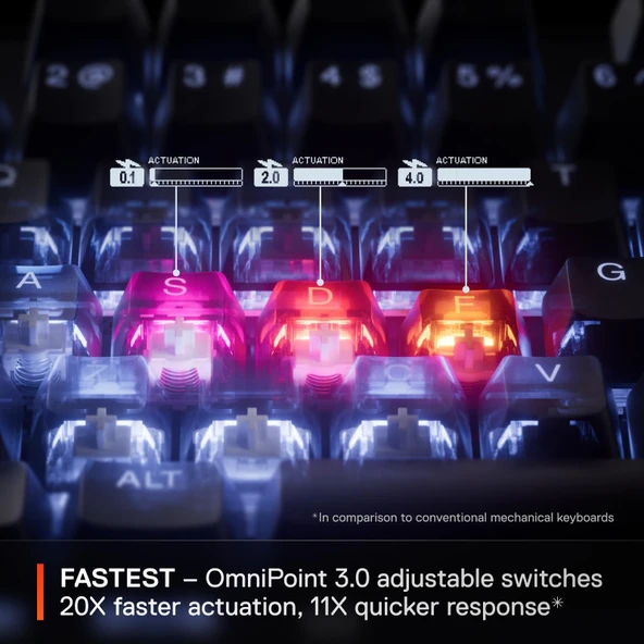 SteelSeries Apex Pro TKL Wireless Gen 3 OmniPoint 3.0 HiperManyetik Switch RGB Mekanik Kablosuz Oyuncu Klavyesi (UK) - 5