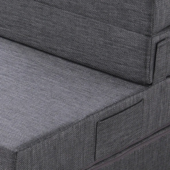 Valeria Katlanır Yatak Olabilen Koltuk Tek Kişilik Gri Tek - 6