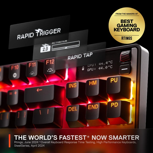 SteelSeries Apex Pro TKL Wireless Gen 3 OmniPoint 3.0 HiperManyetik Switch RGB Mekanik Kablosuz Oyuncu Klavyesi (UK) - 2
