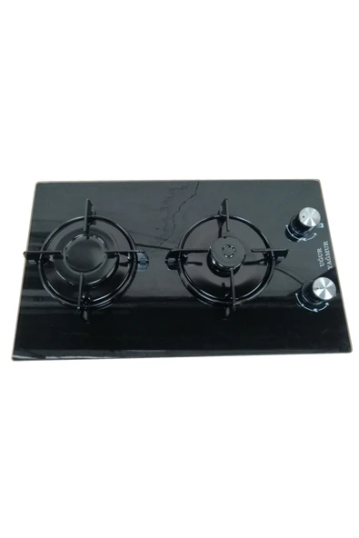 Uğur Yağmur Kendinden Çakmaklı 2 Gözlü Cam Domino Ocak Tüplü Ankastre (gömme) - 2