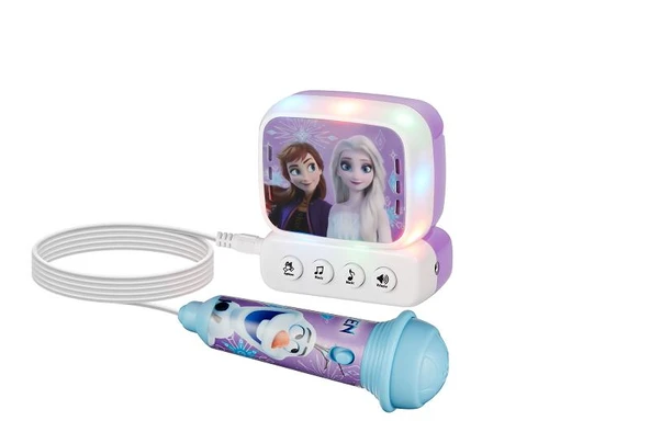 Disney Frozen Karlar Ülkesi Mini Karaoke Mikrofon Seti Işıklı Kemer Kancalı Lisanslı Mikrofonlu DY-3650-Fz - 3