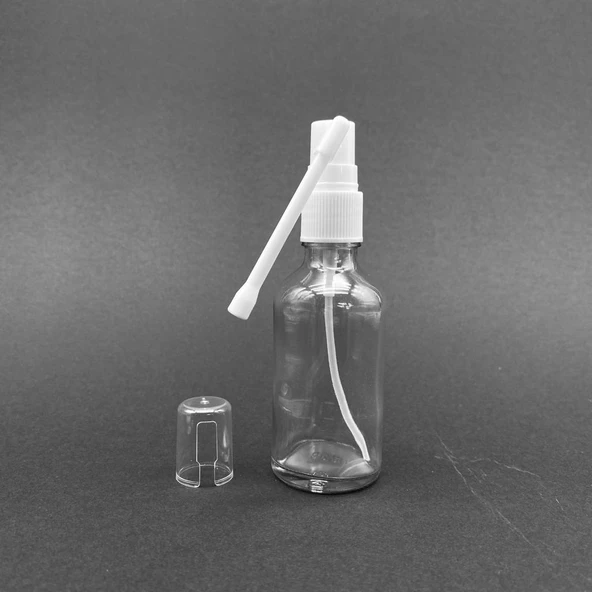 50ml şeffaf Ağız spreyli Şişe, 24 Adet, Oral Sprey, Ecza şişesi, Boş Cam şişe