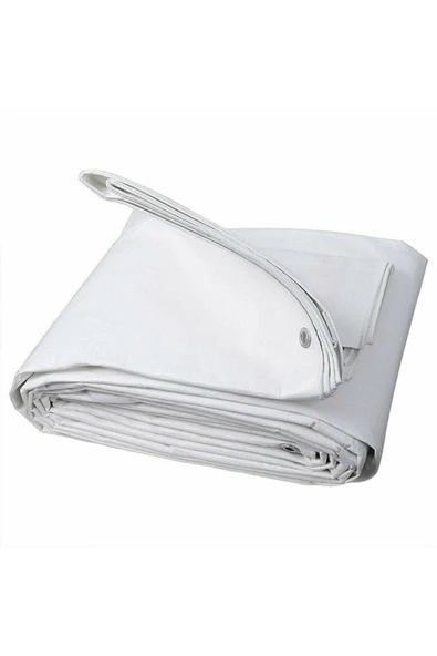 DİWWA En 6 Metre Boy 8 Metre Beyaz Çadır Branda Su Geçirmez Pvc Tente Gölgelik Çadır Üstün Kalite - 2