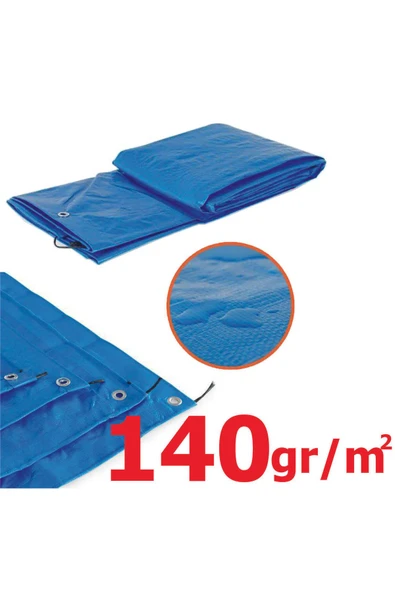 DİWWA 6x8 Metre Mavi Su Geçirmez Pullu Çadır Branda Tente Yağmurluk Gölgelik