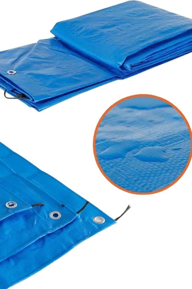 DİWWA 6x8 Metre Lamineli Branda Çadır Gölgelik Su Toz Geçirmez Mavi