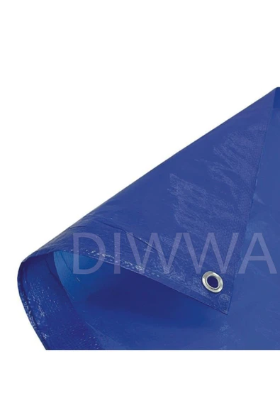 DİWWA 3m X 6m Mavi Su Geçirmez Pullu Çadır Branda Kamp Matı Tente Yağmurluk Gölgelik - 2