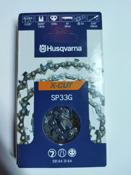 MOTORLU TESTERE ZİNCİR 3/25 32 DİŞ HUSQVARNA YARIM KÖŞELİ ORJİNAL - Resim 2