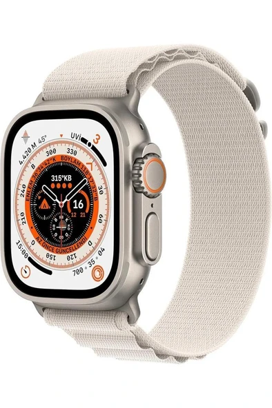 Apple Watch Ultra GPS + Cellular 49mm Titanyum Kasa ve Yıldız Işığı-Alpine Akıllı Saat - outlet